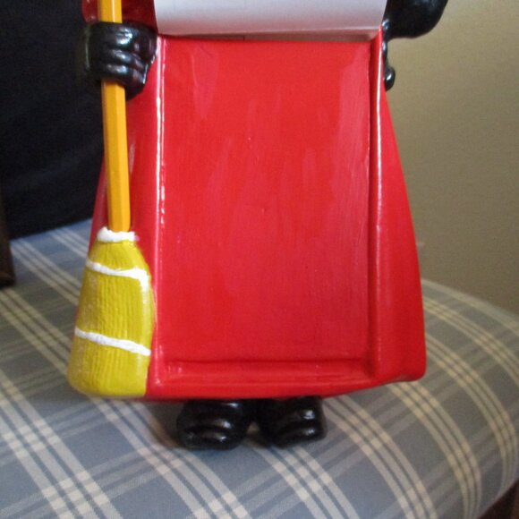 FINAL SALE! VTG Ceramic? Heavy Black Americana Memo/Note Pad & Pencil Holder. - Picture 8 of 10